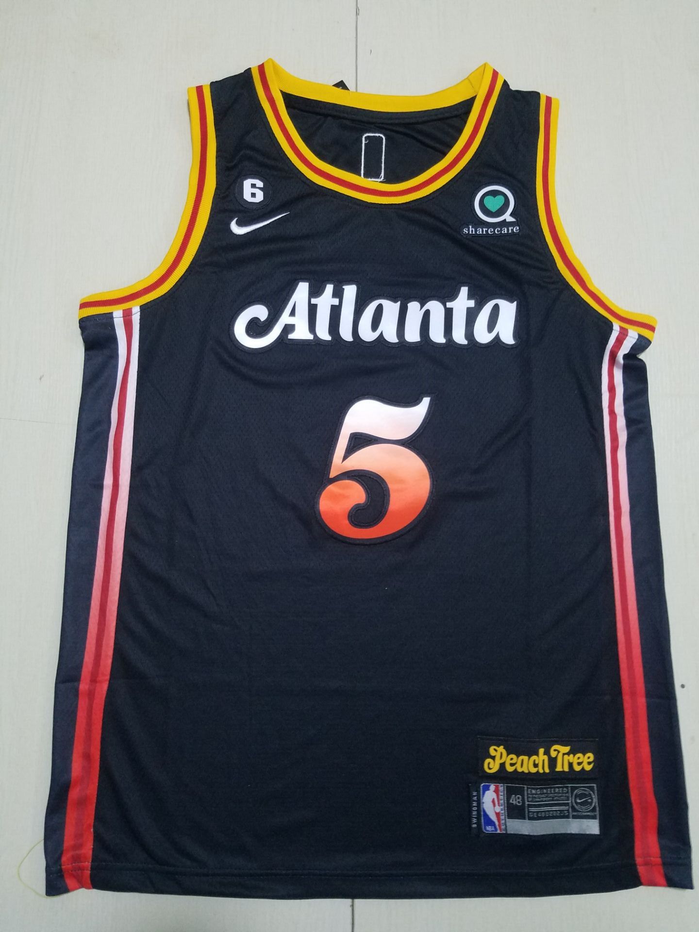 Men Atlanta Hawks #5 Murry Black Nike City Edition 2022 NBA Jersey->atlanta hawks->NBA Jersey